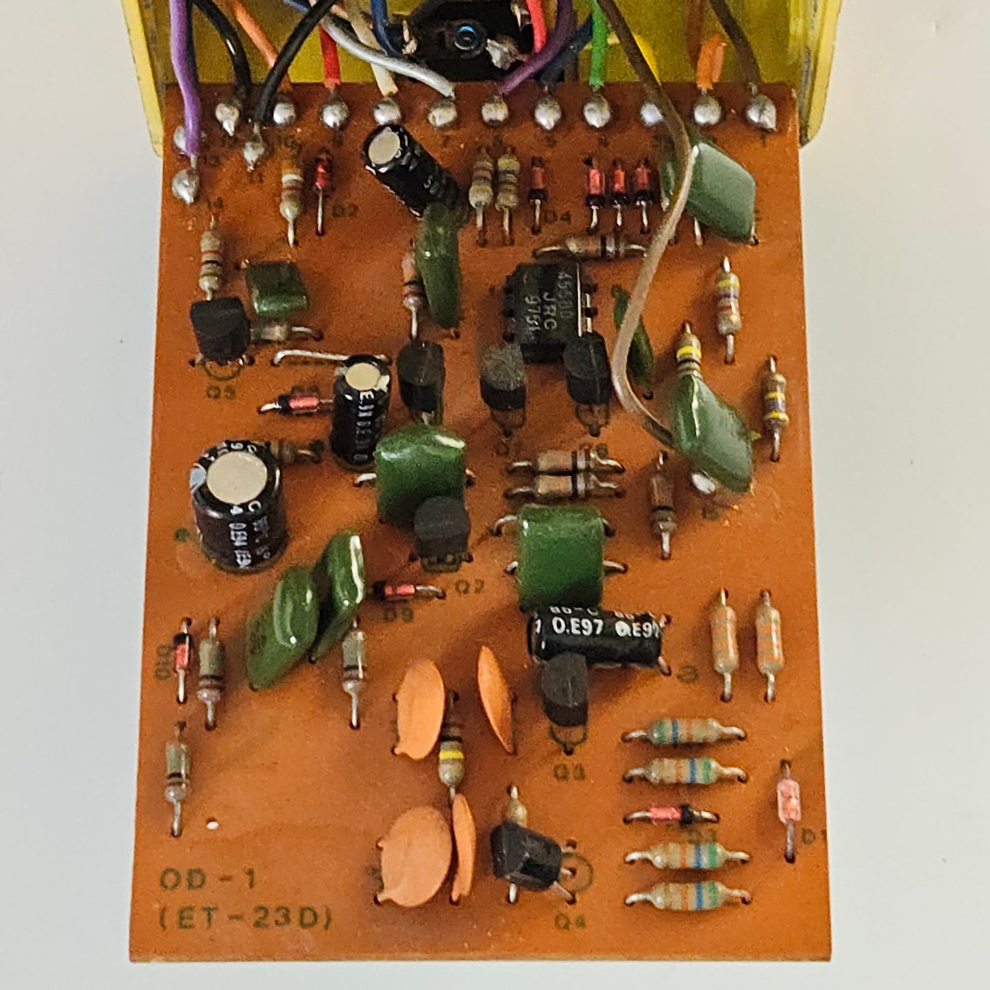 Boss OD-1 Over Drive, silver screw, long dash, overdrive (s/n 8900, Vintage, Black Label, Made in Japan)