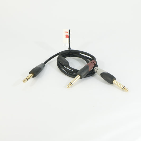 TRS to 2x jack, stereo to mono 1 meter