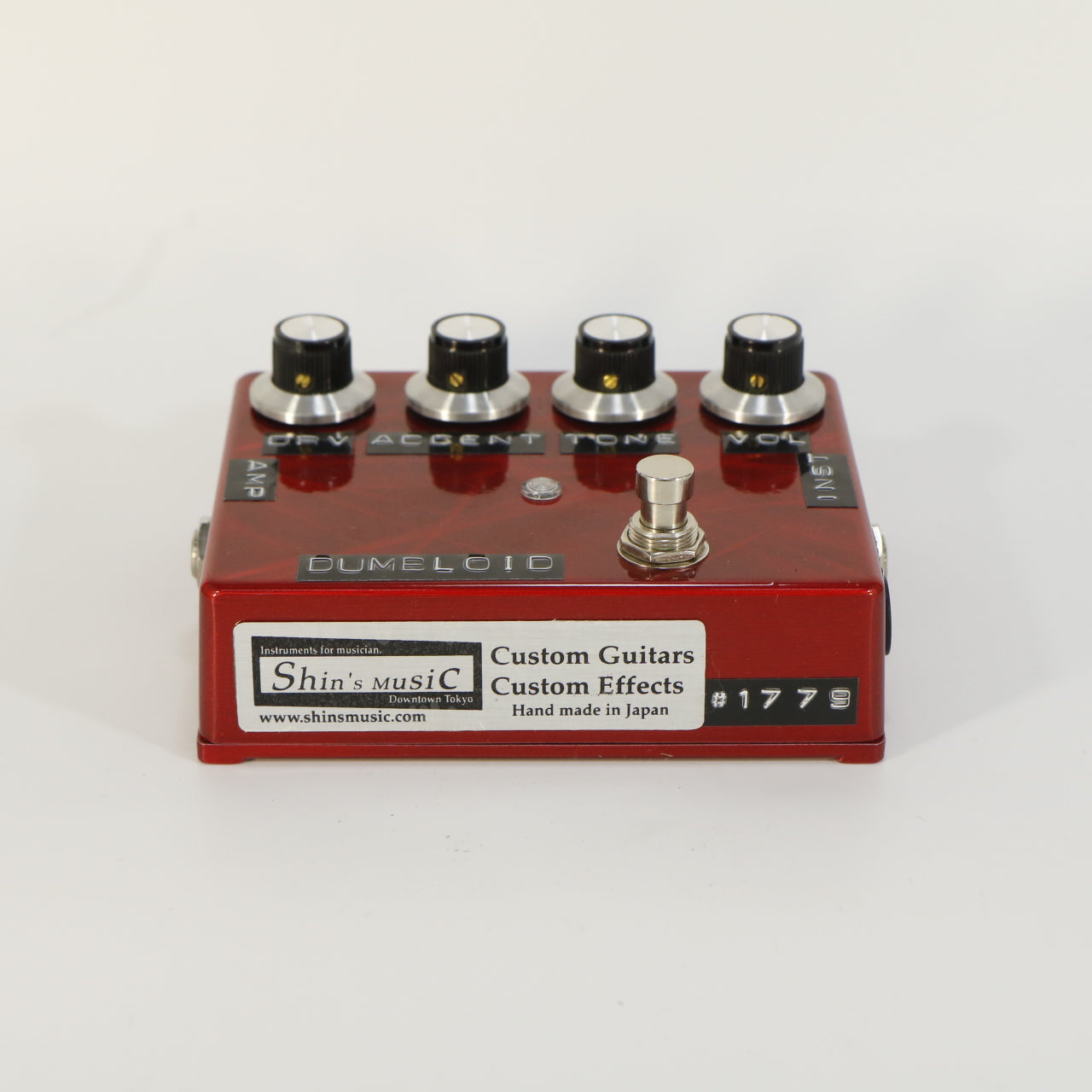 Shin's Music Dumbloid Red Scratch Custom Preamp Drive Pedal (s/n 1779, in doosje, handgemaakt in Japan)