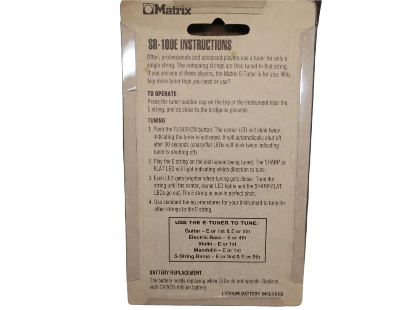 Matrix SR-100E E-tuner