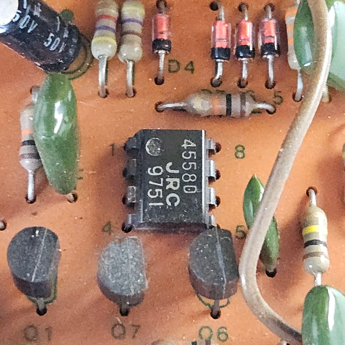 Boss OD-1 Over Drive, silver screw, long dash, overdrive (s/n 8900, Vintage, Black Label, Made in Japan)