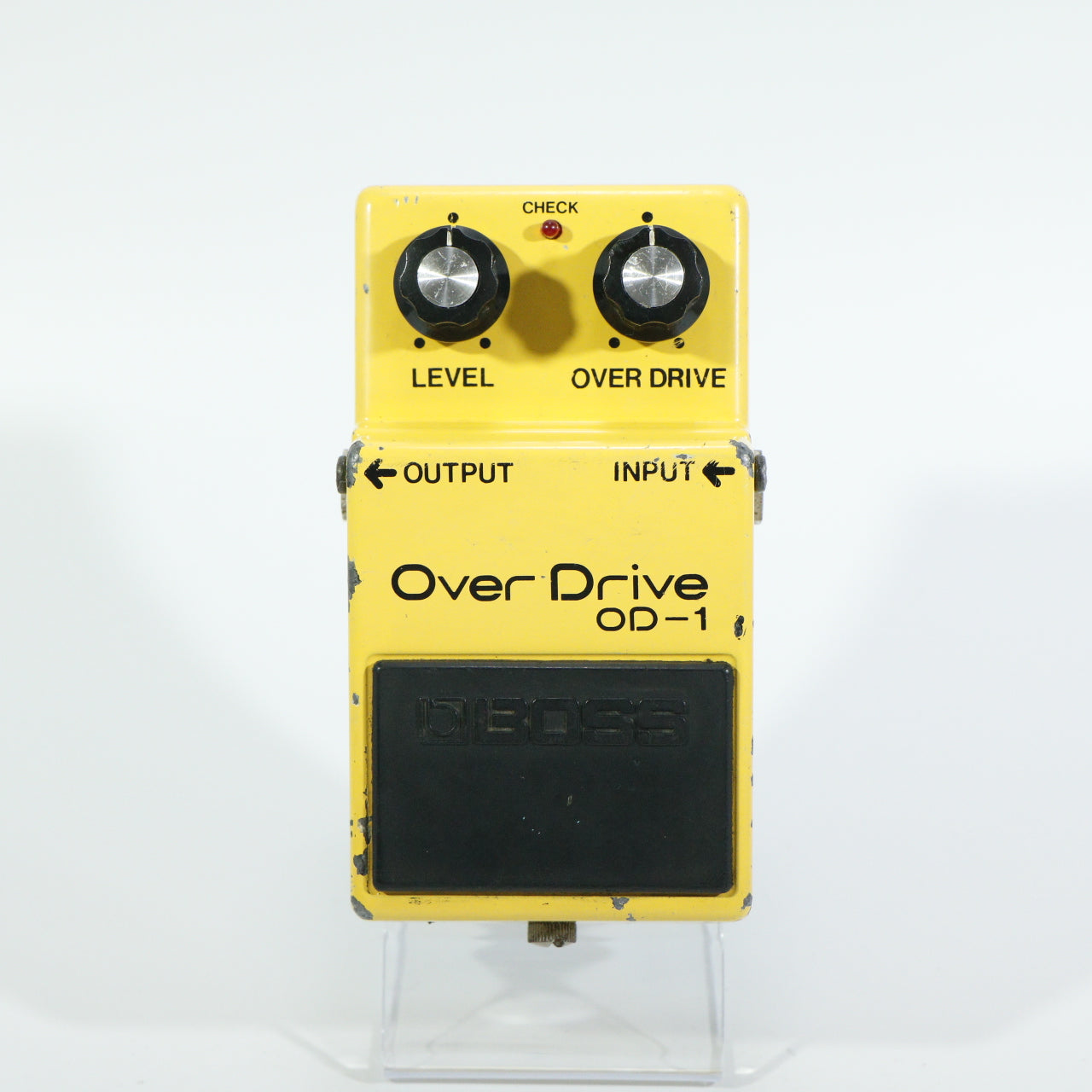 Boss OD-1 Over Drive, silver screw, long dash, overdrive (s/n 8900, Vintage, Black Label, Made in Japan)