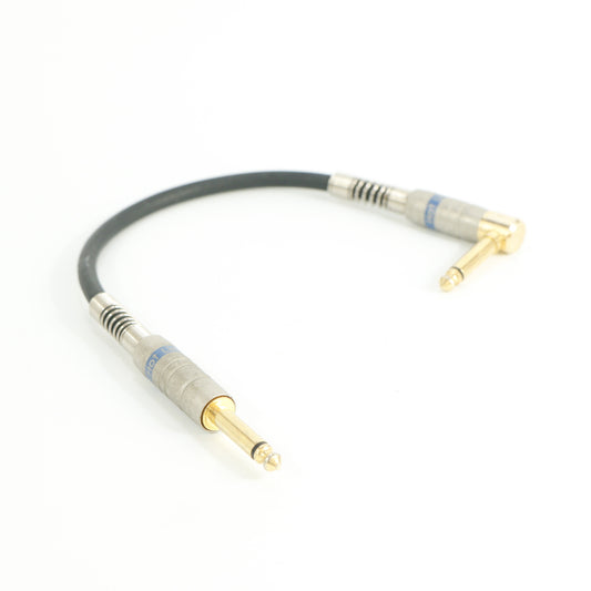 Hot Line patch cable haaks naar recht (metal, gold tip)