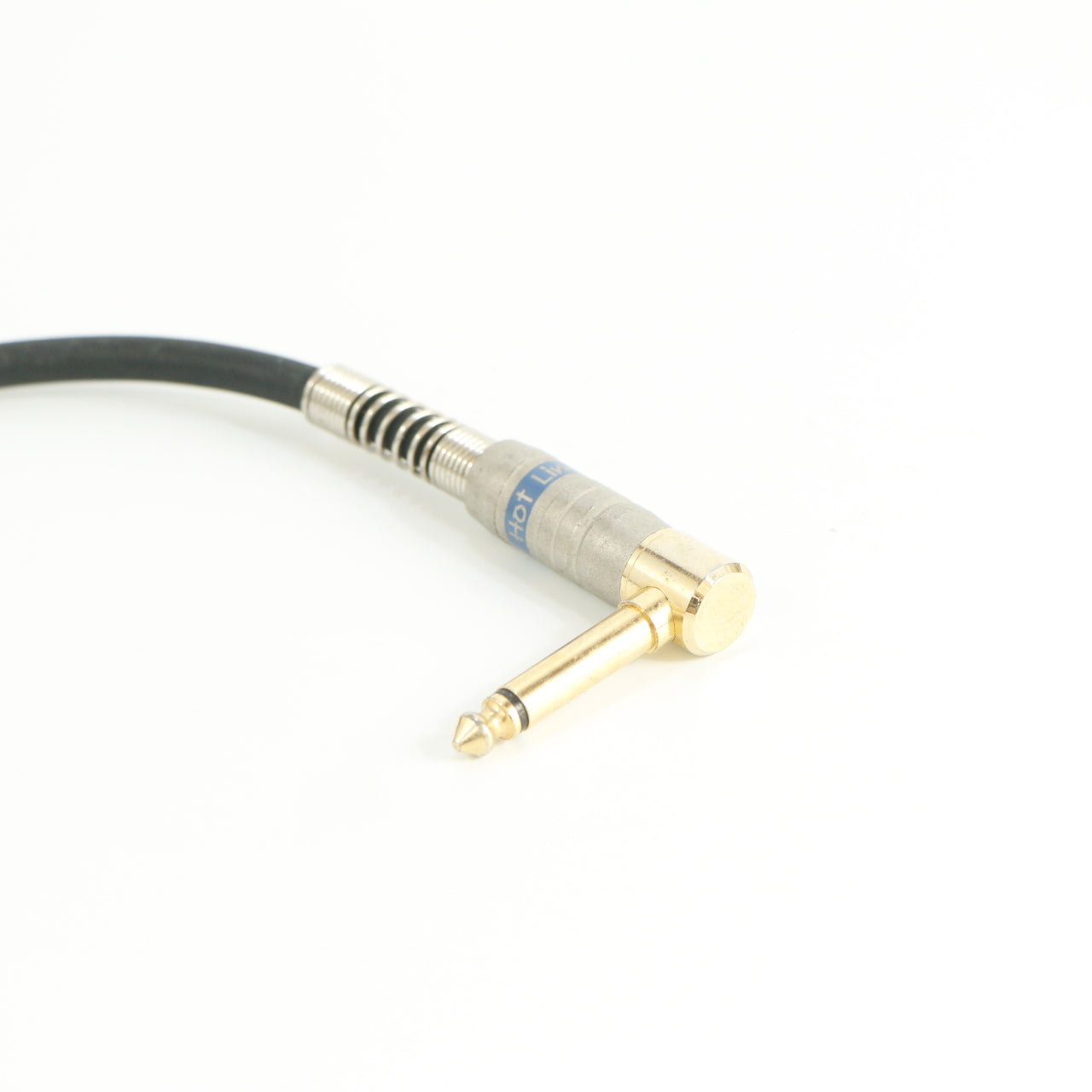 Hot Line patch cable haaks naar recht (metal, gold tip)