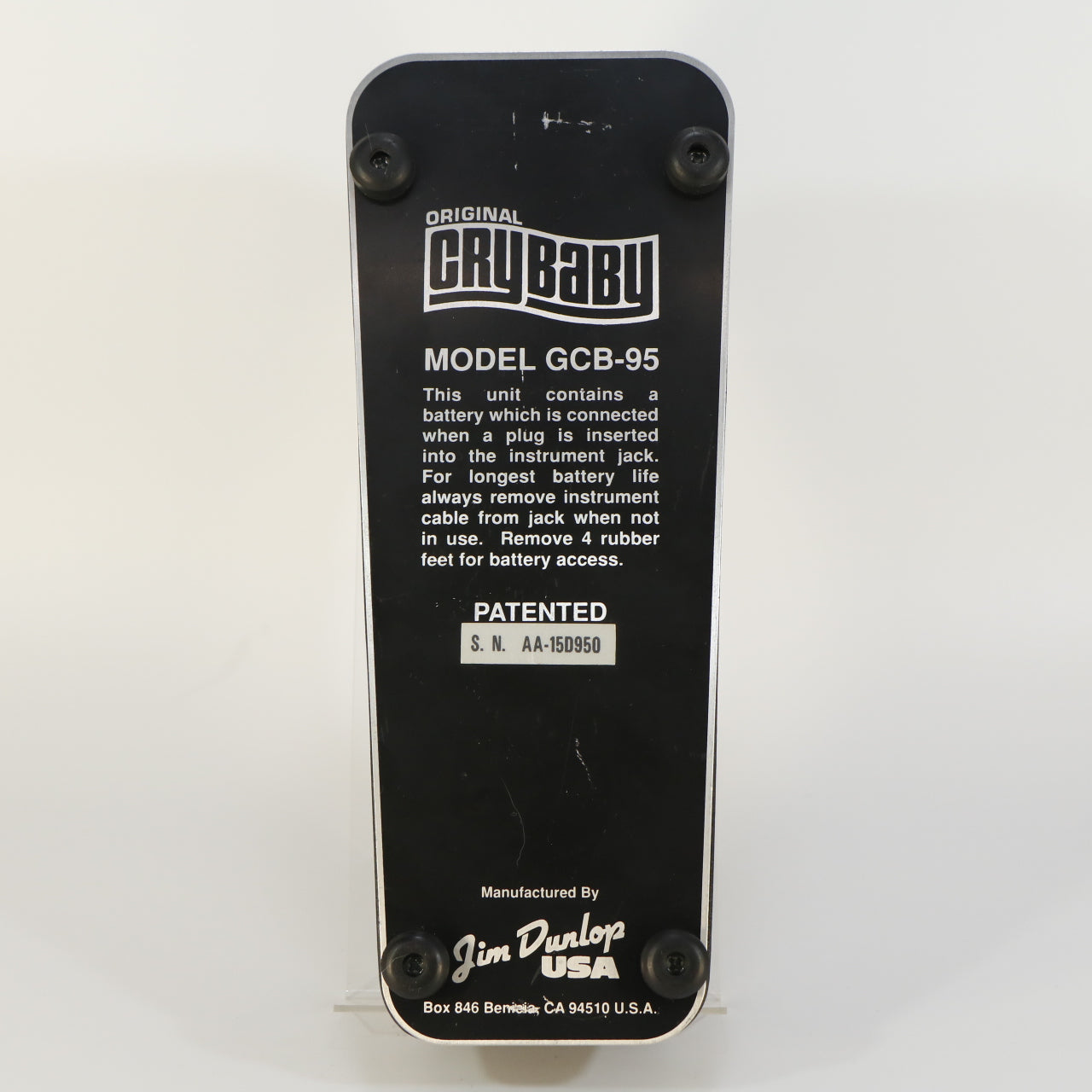 Dunlop GCB-95 Original Crybaby Wah (pre-CE, s/n AA-15D950)