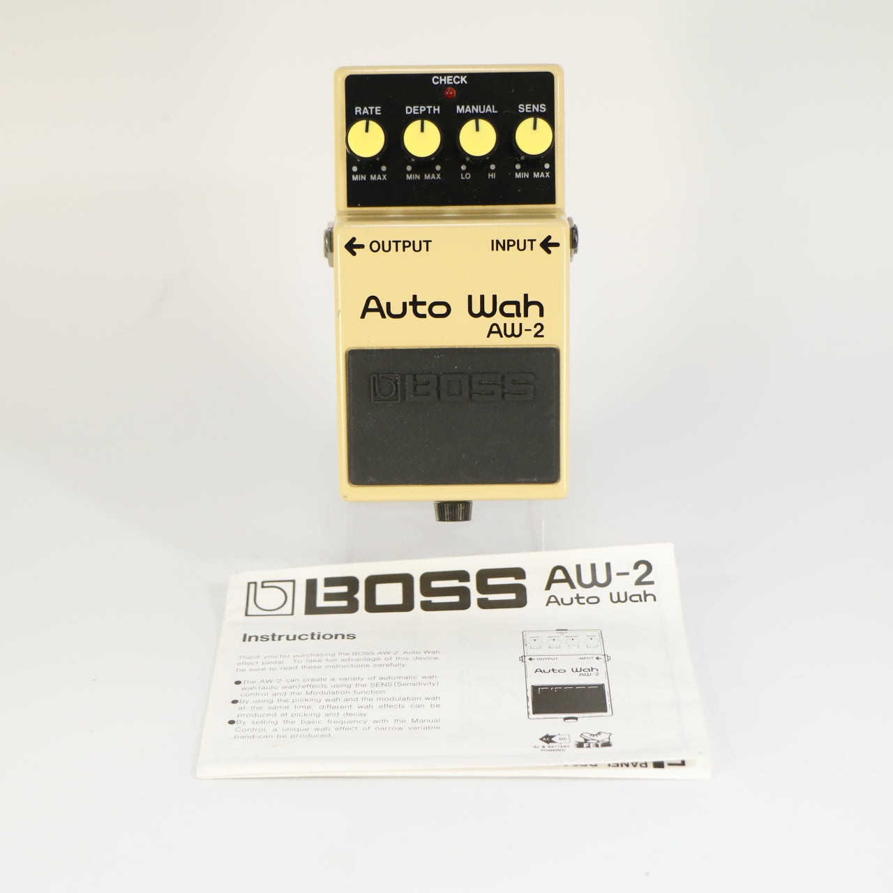 Boss AW-2 Auto Wah (incl handleiding, s/n ZE09066, Silver Label, Made In Taiwan)