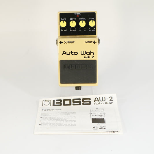Boss AW-2 Auto Wah (incl handleiding, s/n ZE09066, Silver Label, Made In Taiwan)